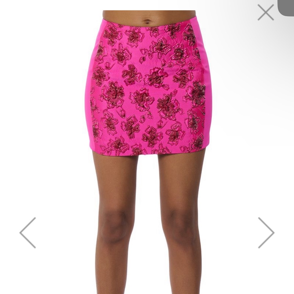 PINK PARA TU BROCADE MINI SKIRT